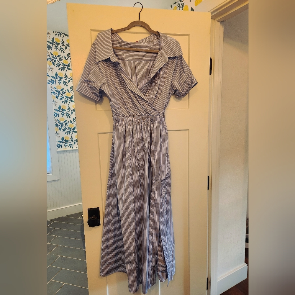 Altuzarra Blue Striped Women's Dress Great Condition, No Sash - Picture 2 of 3